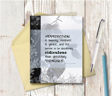 0273 Imperfection Is Beauty Marilyn Note Card - deloresartcanada