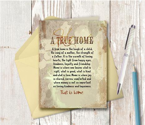 0278 True Home Note Card - deloresartcanada