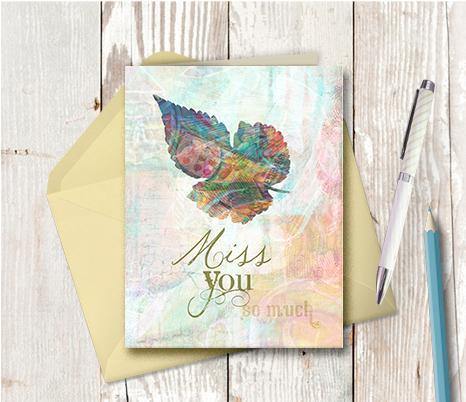 0283 Miss You Note Card - deloresartcanada