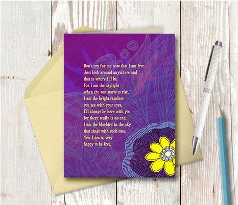 0284 Happy To Be Free Note Card - deloresartcanada