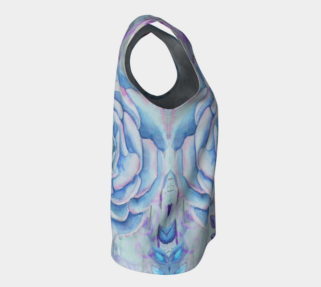 Let's Lovely Garden Loose Tank in Mauve and Blue - deloresartcanada