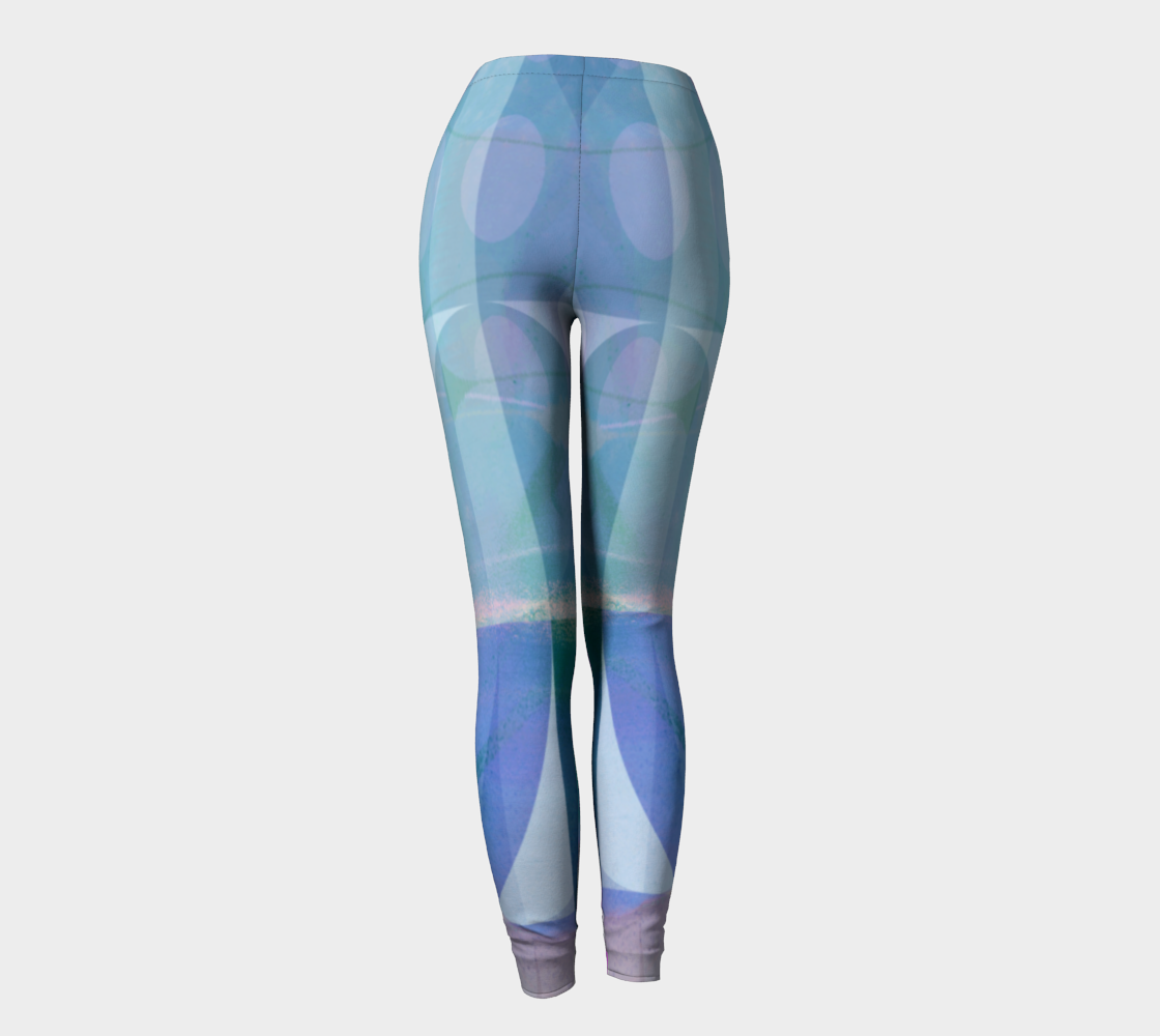 Caring Cup Teal/Purple Leggings by Deloresart - deloresartcanada