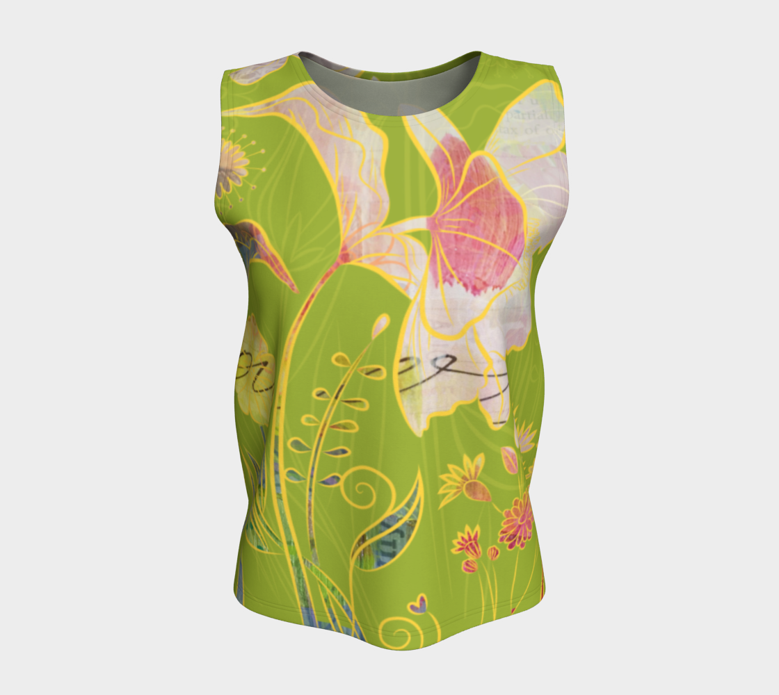 Subtle Soriya Loose Tank in Green - deloresartcanada