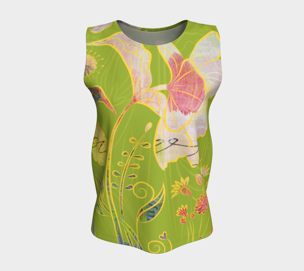 Subtle Soriya Loose Tank in Green - deloresartcanada