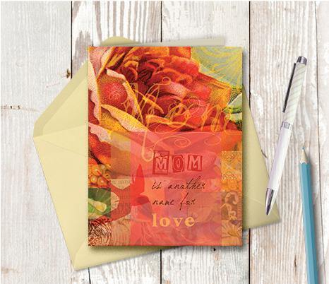 0296 Mom Is Another Word For Love Note Card - deloresartcanada