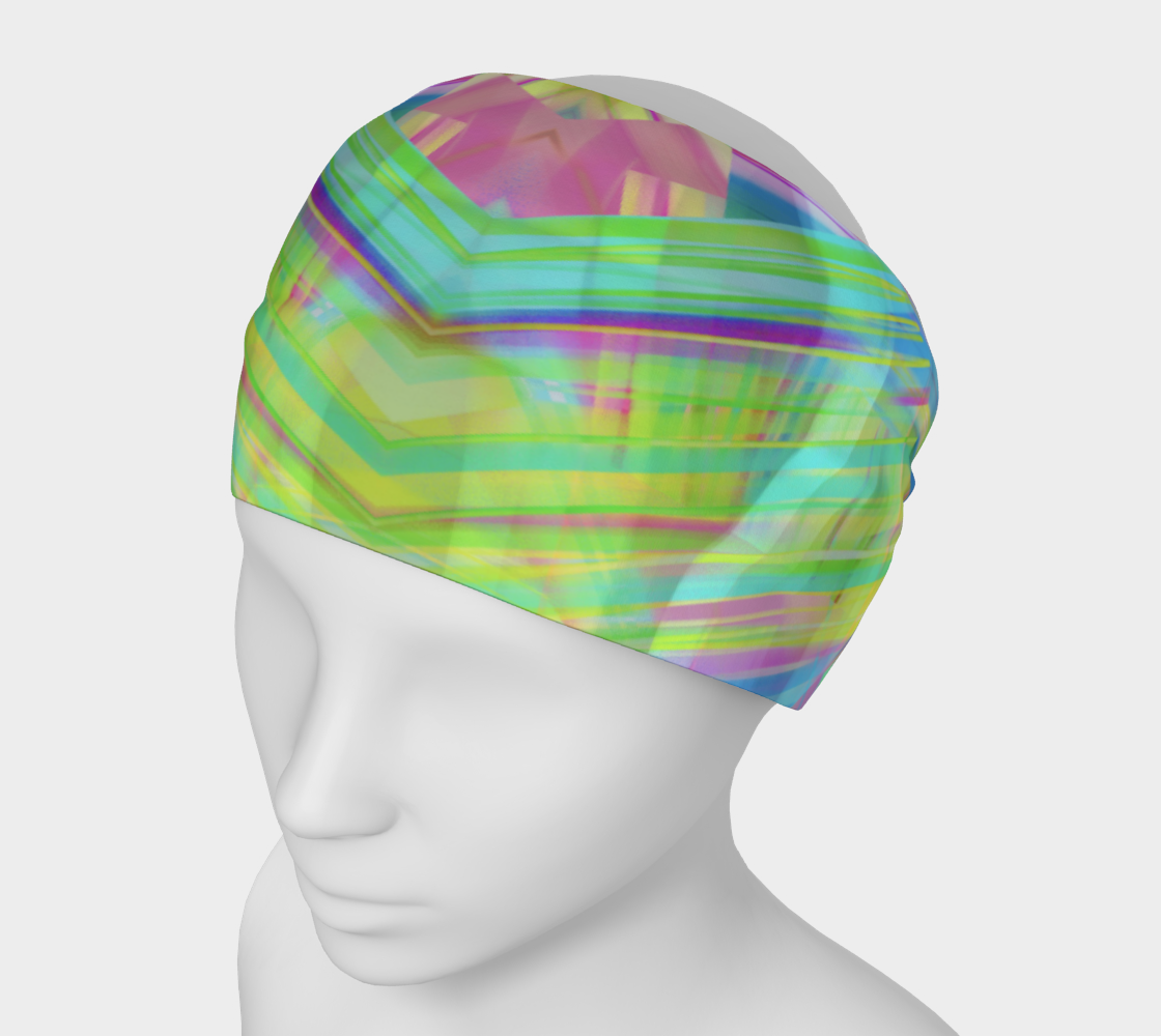 Tartan Cliffs Headband Greens and Purple Headband - deloresartcanada