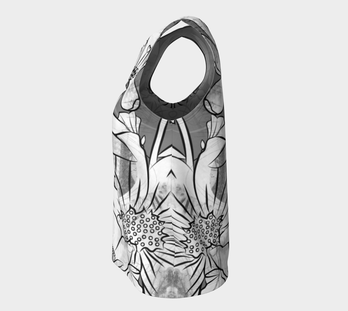 Flower Meadow Loose Tank in Greys - deloresartcanada