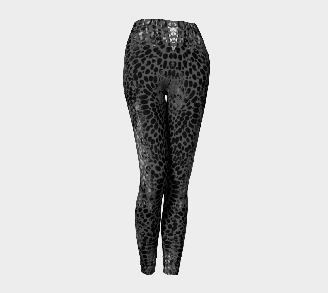 Earth Message Black Leggings by Deloresart - deloresartcanada