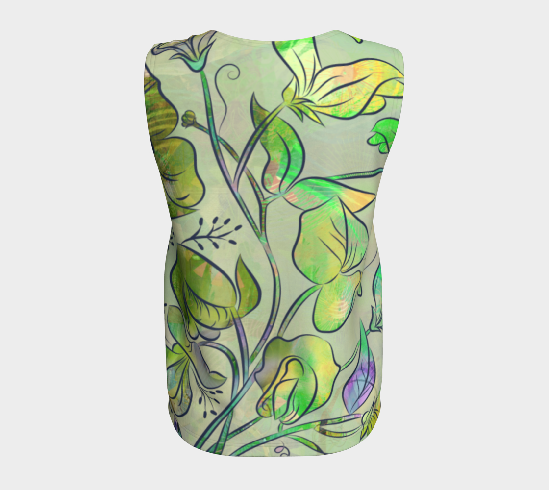 Queen Sweet Pea Loose Tank in Yellow/Green - deloresartcanada