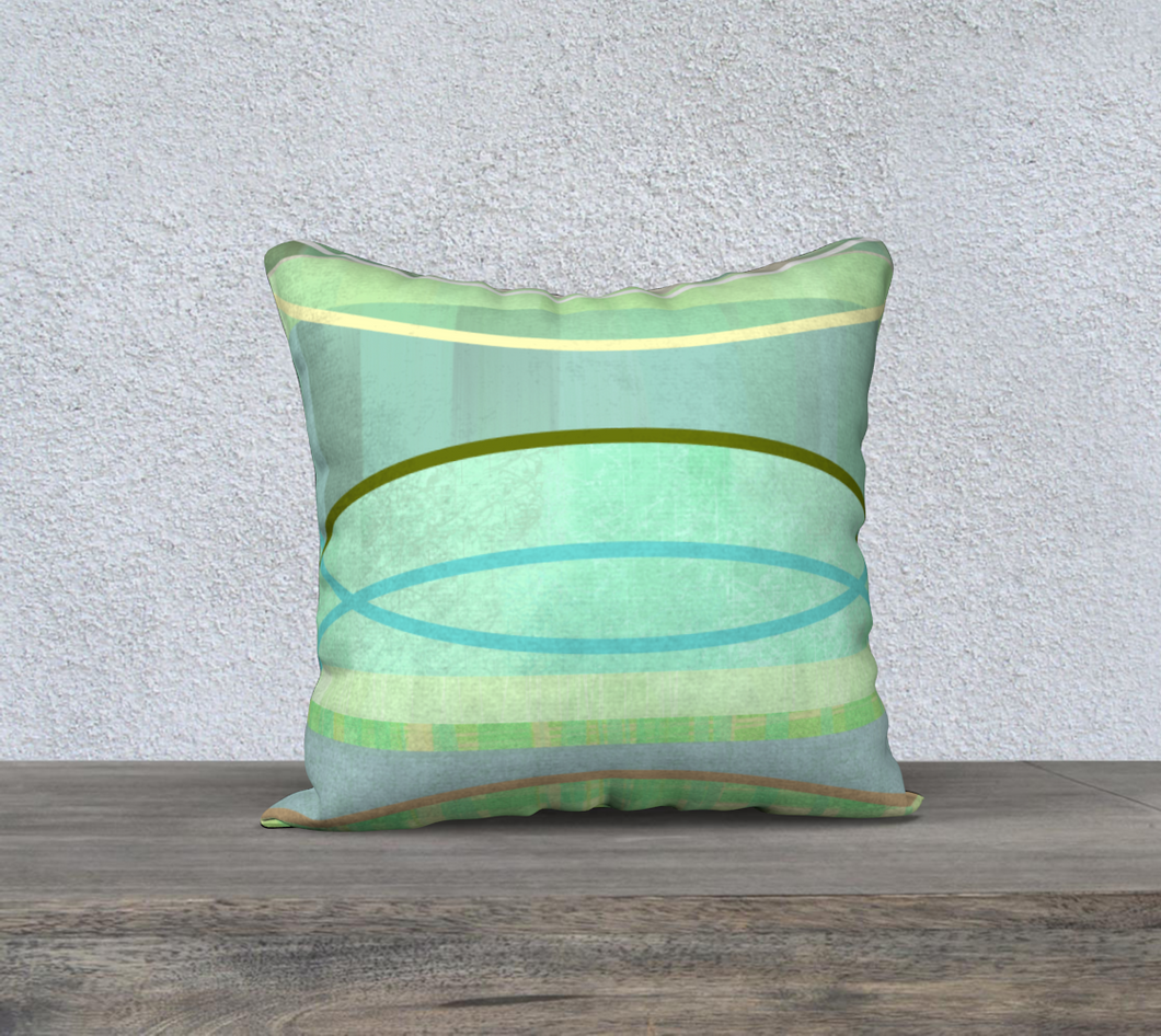Coaxial Soft Greens Throw Pillow by Deloresart
