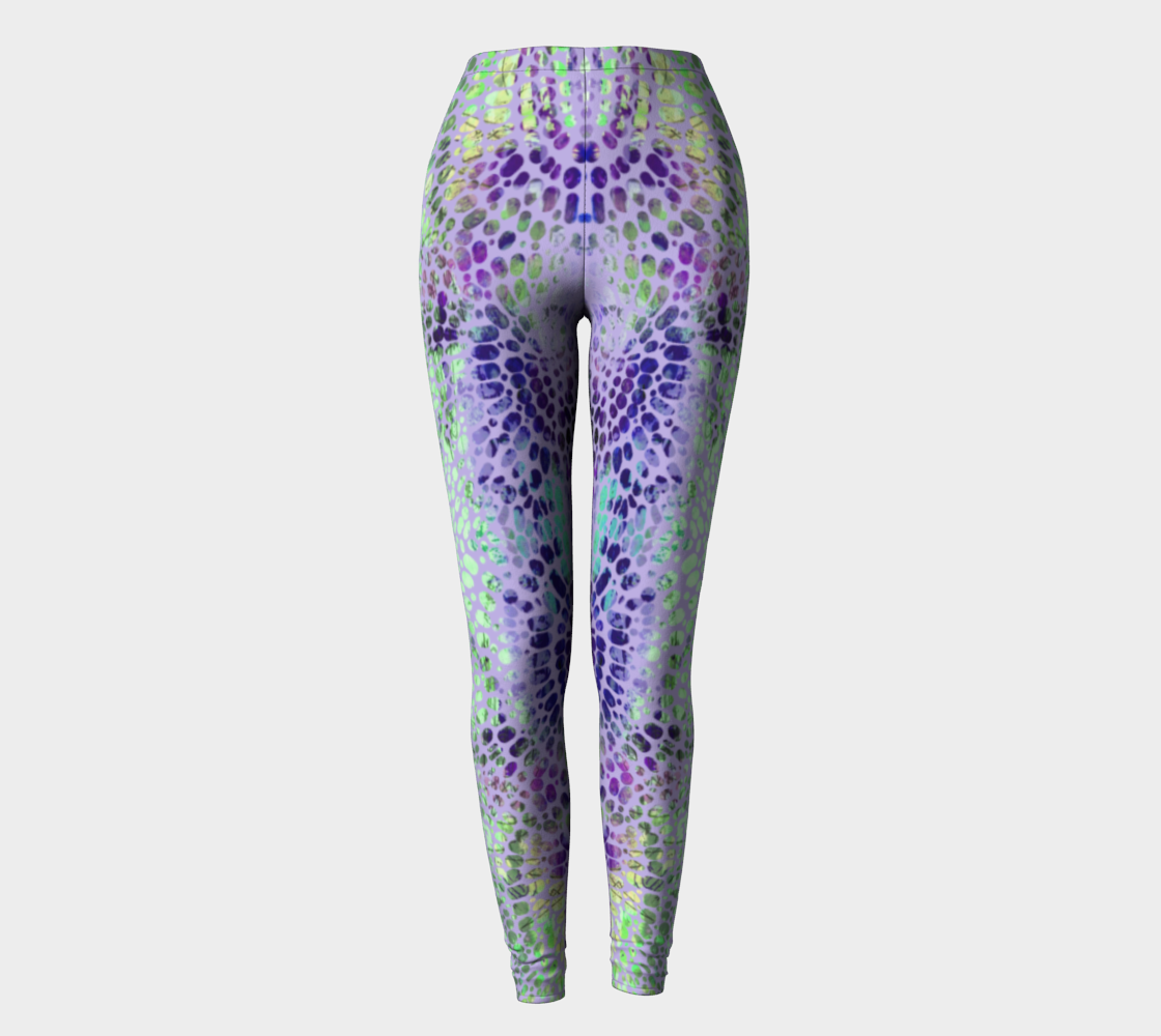 Earth Message Purple Leggings by Deloresart - deloresartcanada