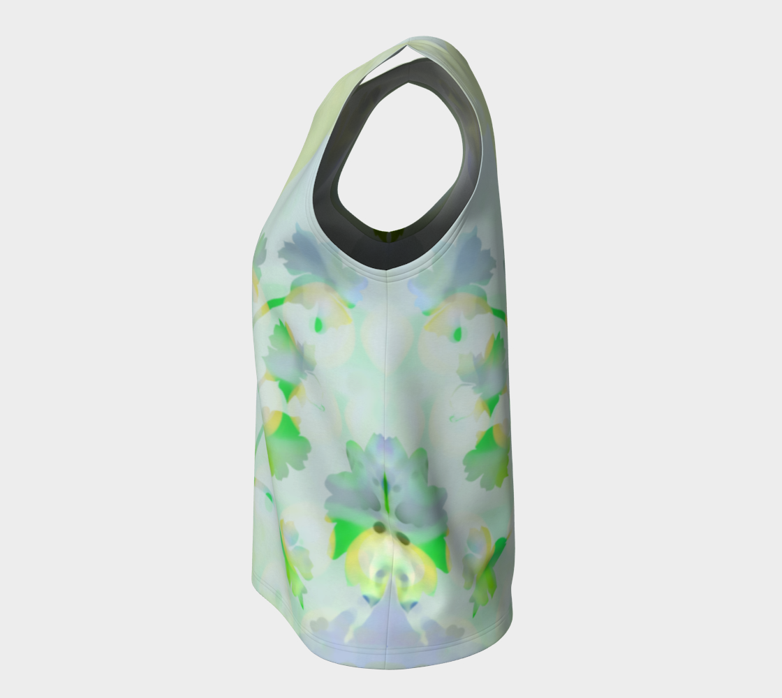 Breezy Blooms  Loose Tank by Deloresart Greens - deloresartcanada