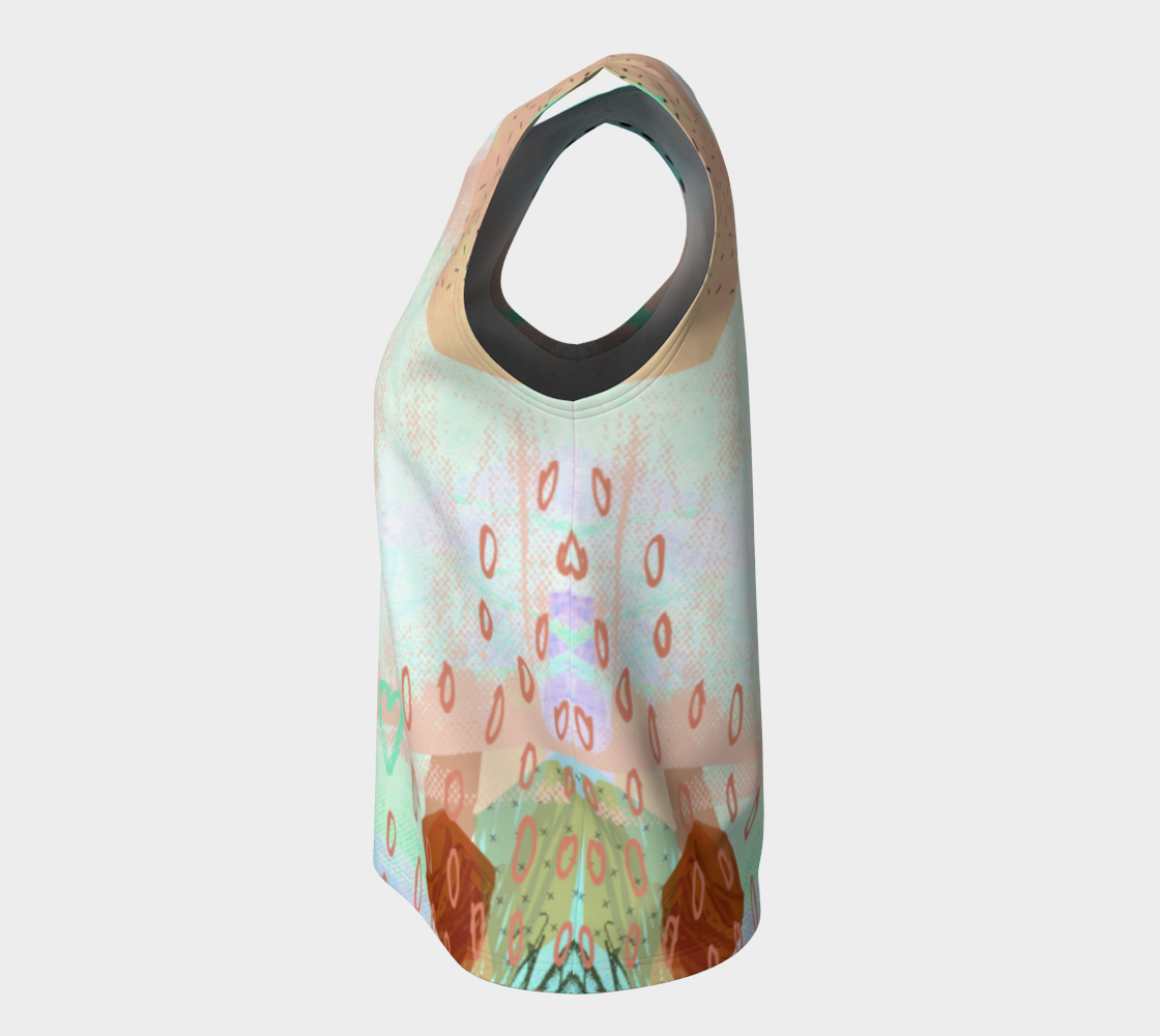 The Snuggle is Real Loose Tank in Coral and Teal - deloresartcanada