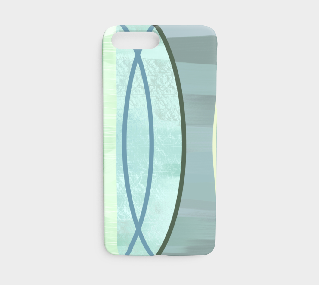 Del 487B Coaxial Soft Greens And Blues Device Case - deloresartcanada