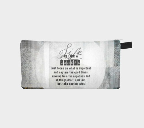 Life is Like a Camera Pencil Case by Deloresart