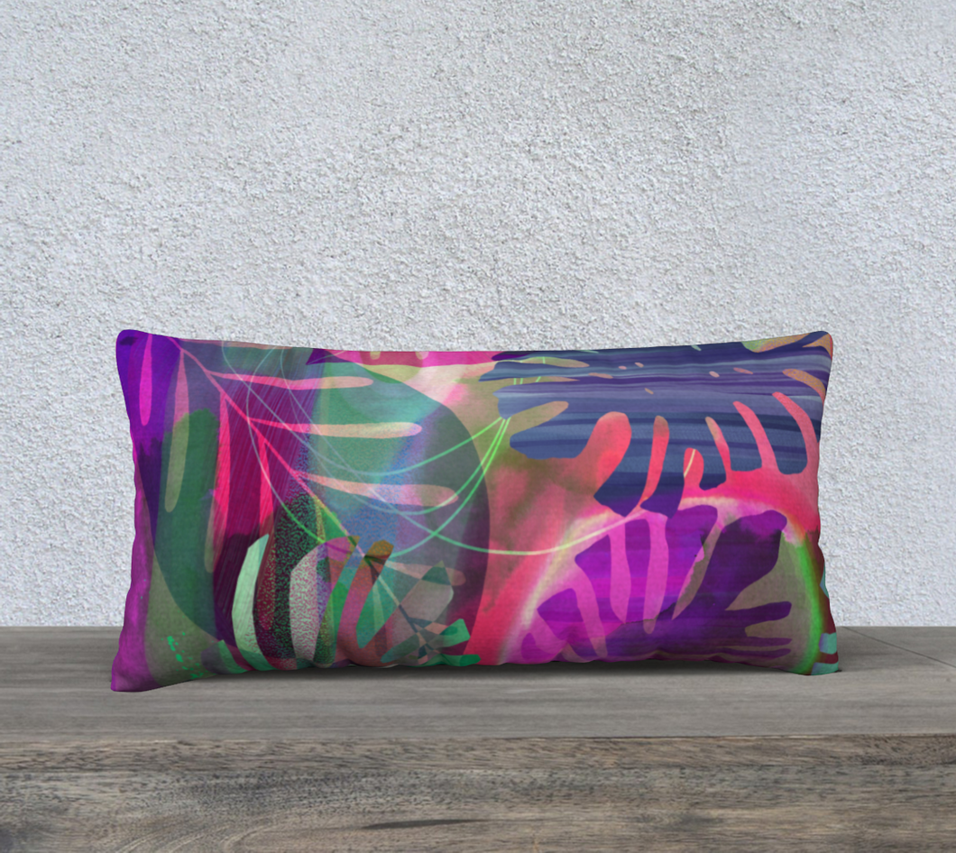 Careful Consideration Purples Lumbar Pillow by Deloresart