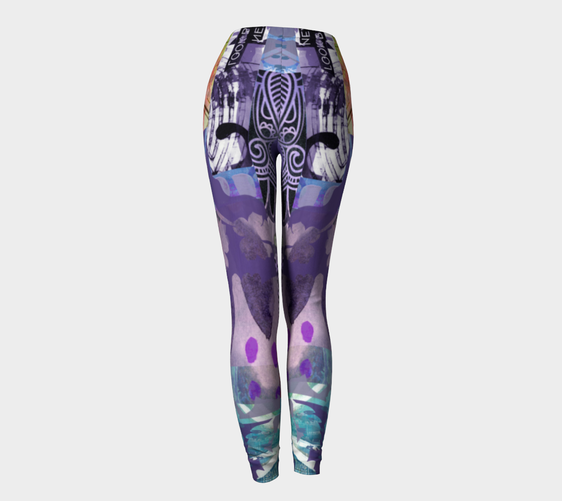 Elm Bud Collage Leggings by Deloresart - deloresartcanada