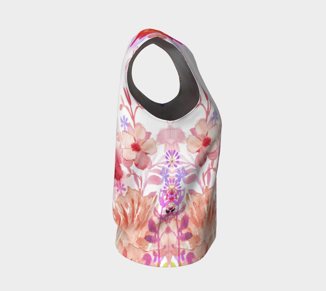 Harmonious garden Loose Tank in Muted Reds - deloresartcanada