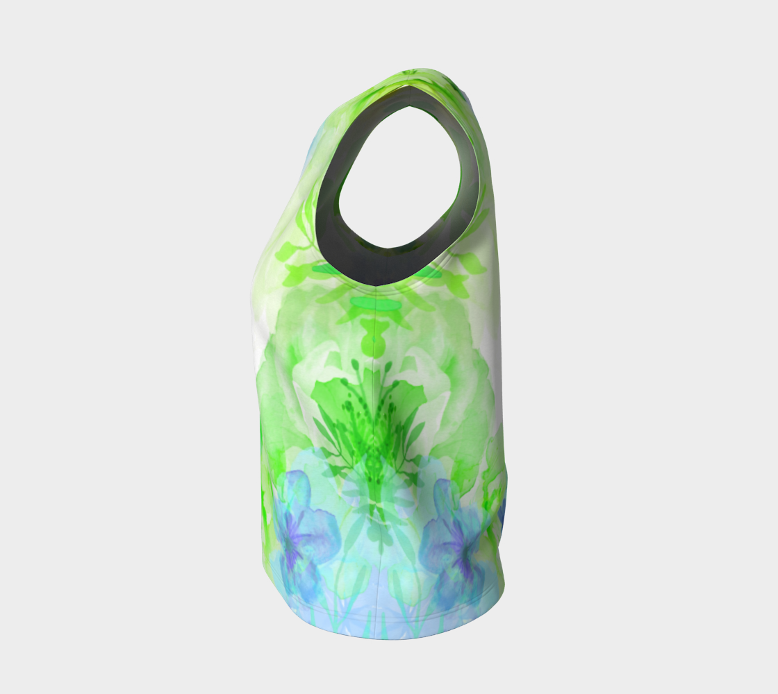 Nature's Bounty Loose Tank in Turquoise and Soft Lime - deloresartcanada