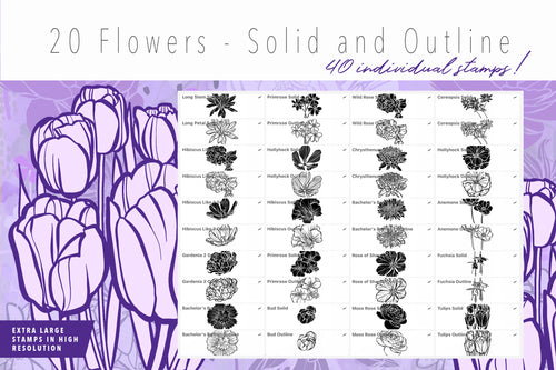 Volume 42 - Procreate Floral Brush Stamps 8