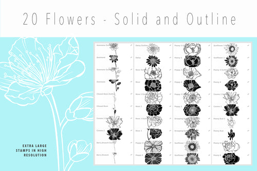 Volume 027 - Procreate Floral Brush Stamps 4 - deloresartcanada