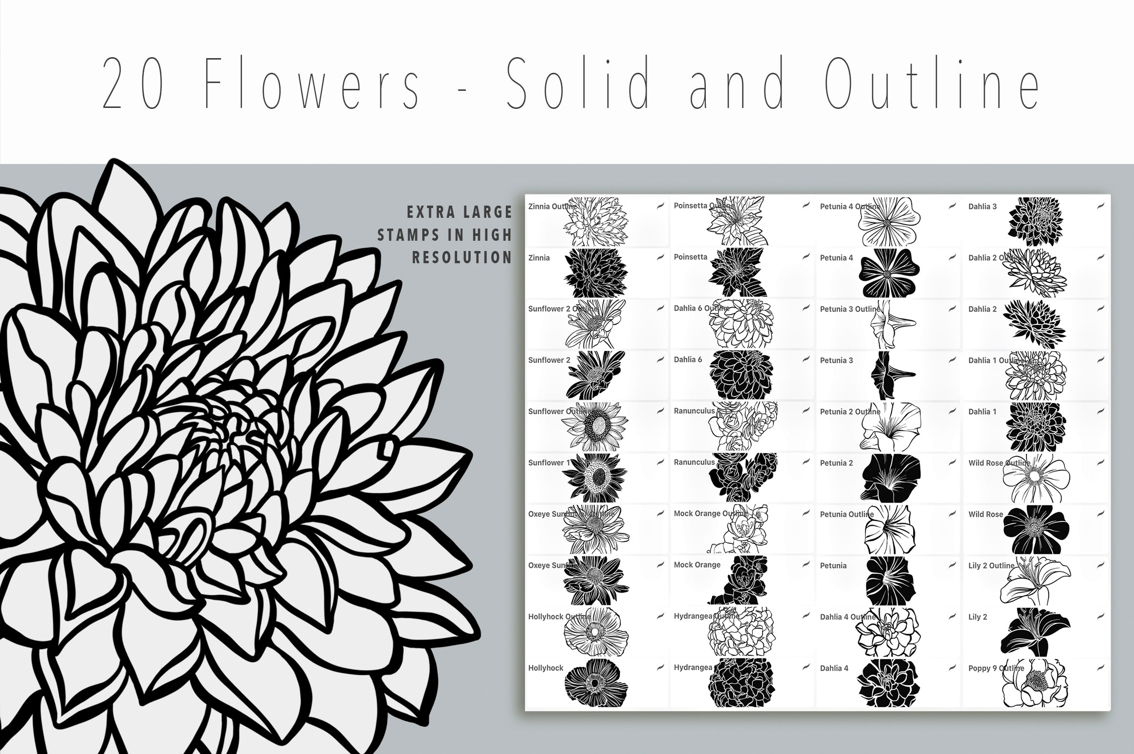 Volume 24 Floral Procreate Stamp Brushes