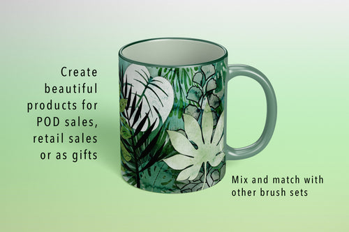 Volume 088 - Lush Tropical Garden Brush Set w Bonus Leafy Ferns