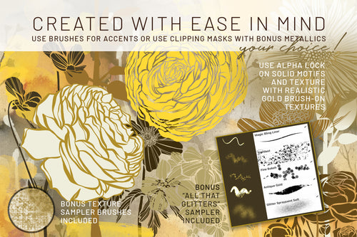 Volume 041 - Procreate Floral Brush Stamps 7 - deloresartcanada