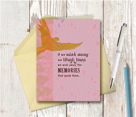 0303 Laugh Lines Memories Note Card - deloresartcanada