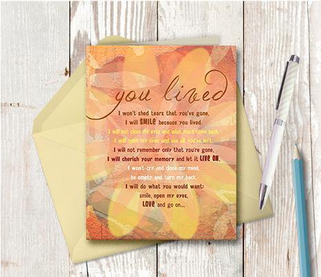 0306 You Lived Note Card - deloresartcanada