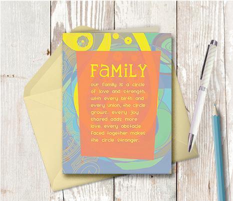0307 Circle Family Note Card - deloresartcanada