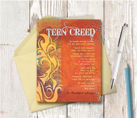 0308 Teen Creed Note Card - deloresartcanada