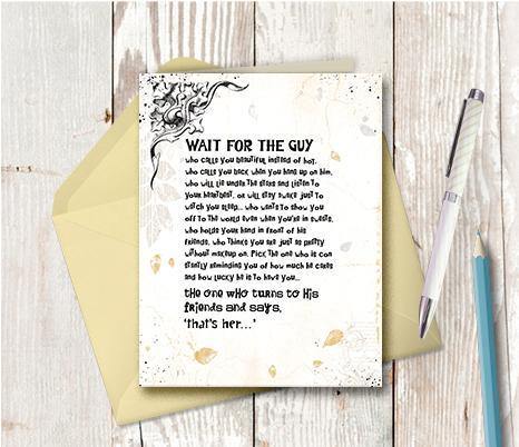 0310 Wait Guy Vintage Note Card - deloresartcanada