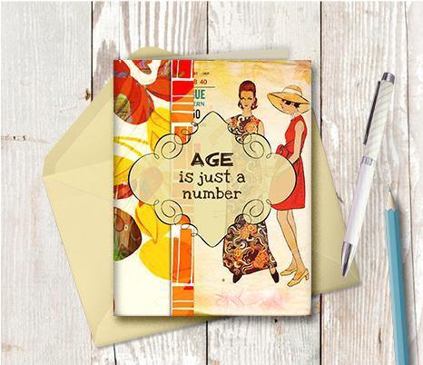 0319 Age Is Just A Number Note Card - deloresartcanada