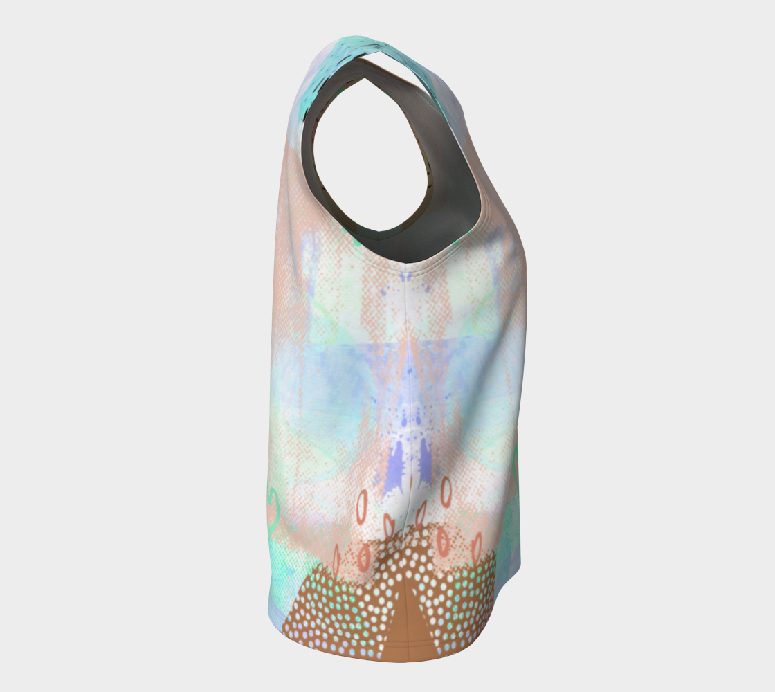 The Snuggle is Real Loose Tank in Coral and Teal - deloresartcanada
