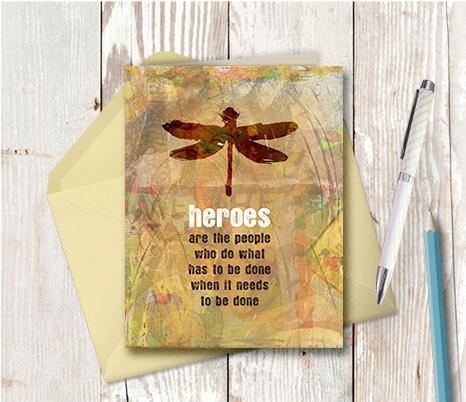 0322 Heroes Note Card - deloresartcanada