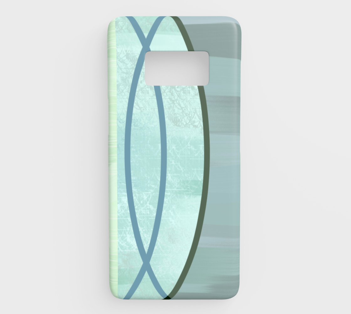 Del 487B Coaxial Soft Greens And Blues Device Case - deloresartcanada