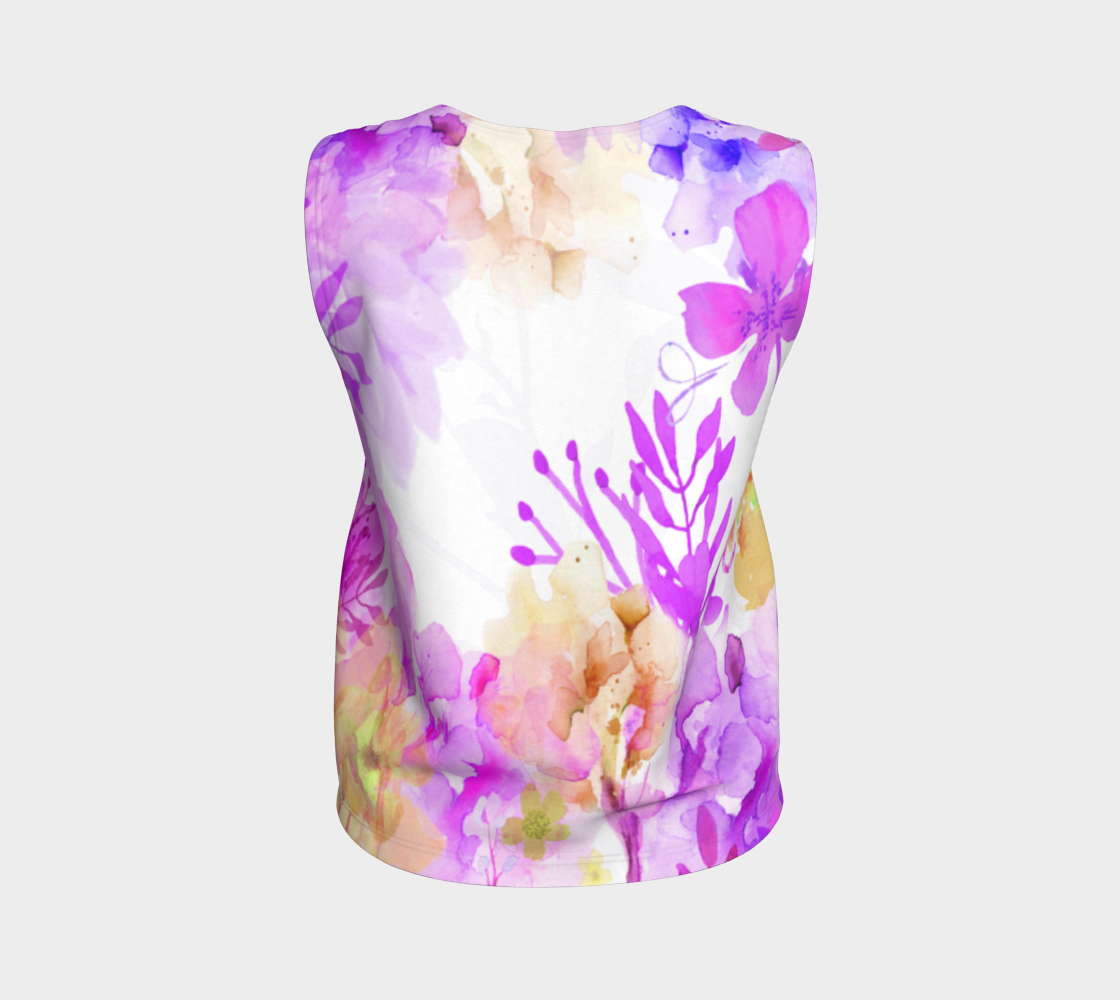 Nature's Bounty Loose Tank in Purples and Golds - deloresartcanada