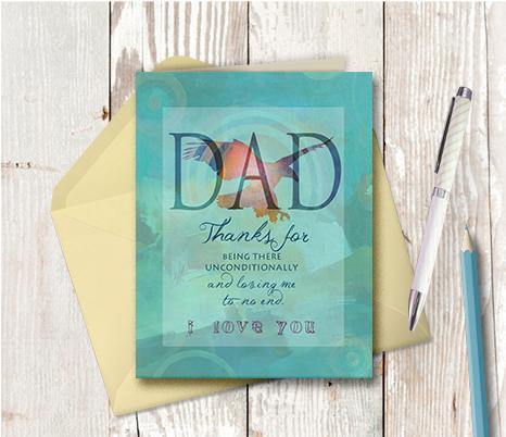 0333 Thanks Dad Only Note Card - deloresartcanada
