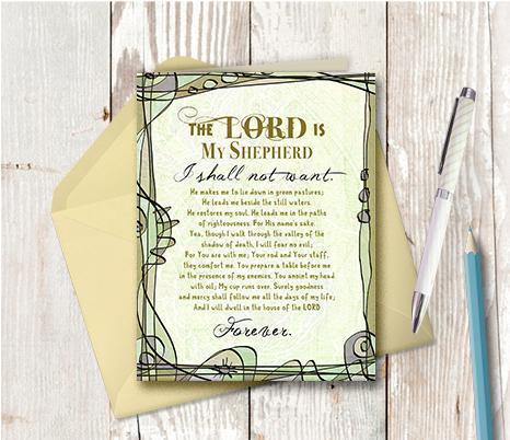 0336 The Lord Is My Shepherd Note Card - deloresartcanada