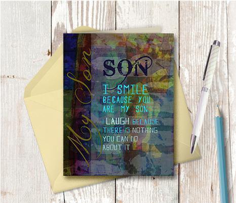 0337  Love You Because You Are Son Note Card - deloresartcanada