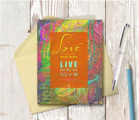 0343 Love Life Bob Marley Front Note Card
