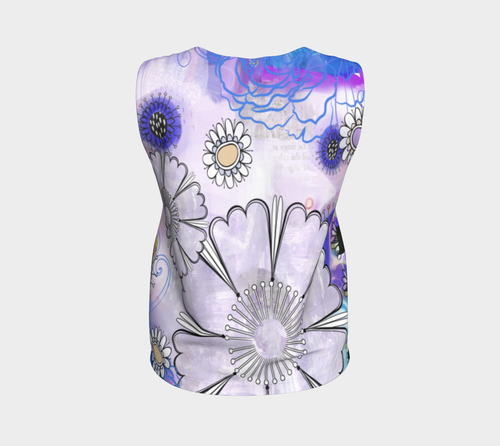 Flower Power Loose Tank by Deloresart Purples - deloresartcanada