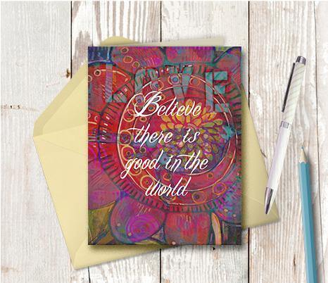 0350 Good In The World Note Card - deloresartcanada