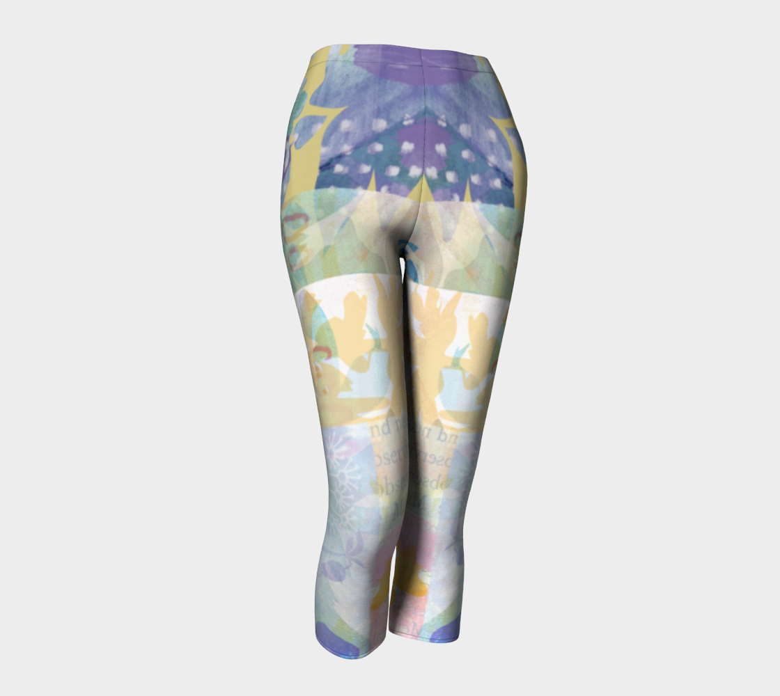 Kindred Leaf Collage Capris by Deloresart - deloresartcanada