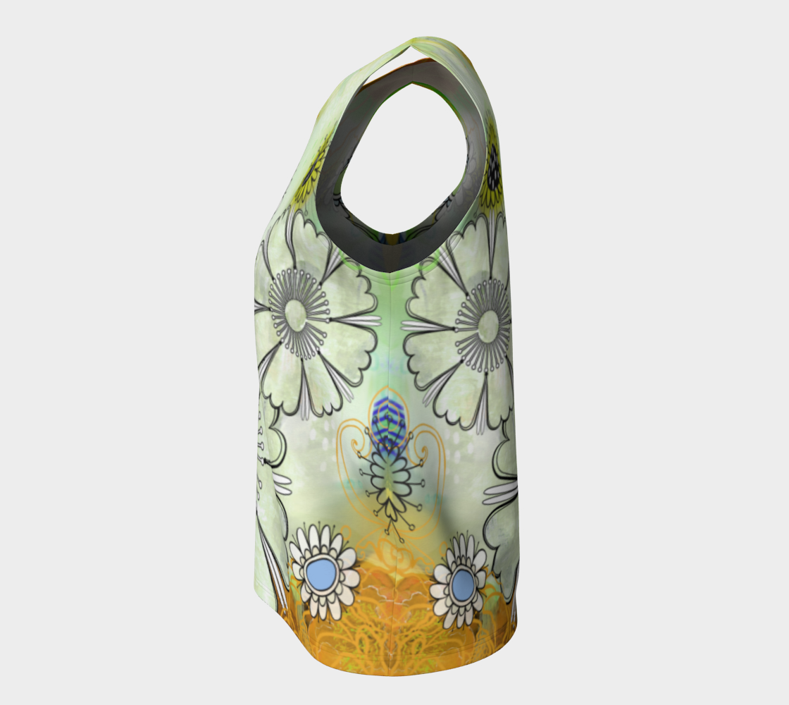 Flower Power Loose Tank by Deloresart Golden - deloresartcanada