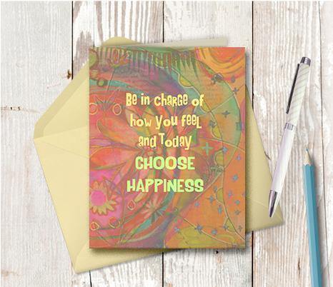 0356  Choose Happiness Note Card - deloresartcanada