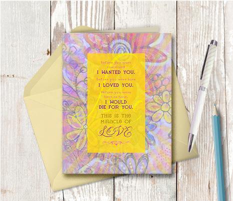 0357  Miracle Of Love Pink Note Card - deloresartcanada