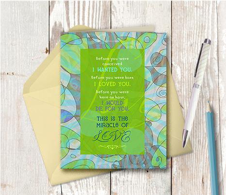 0358  Miracle Of Love Blue Note Card - deloresartcanada