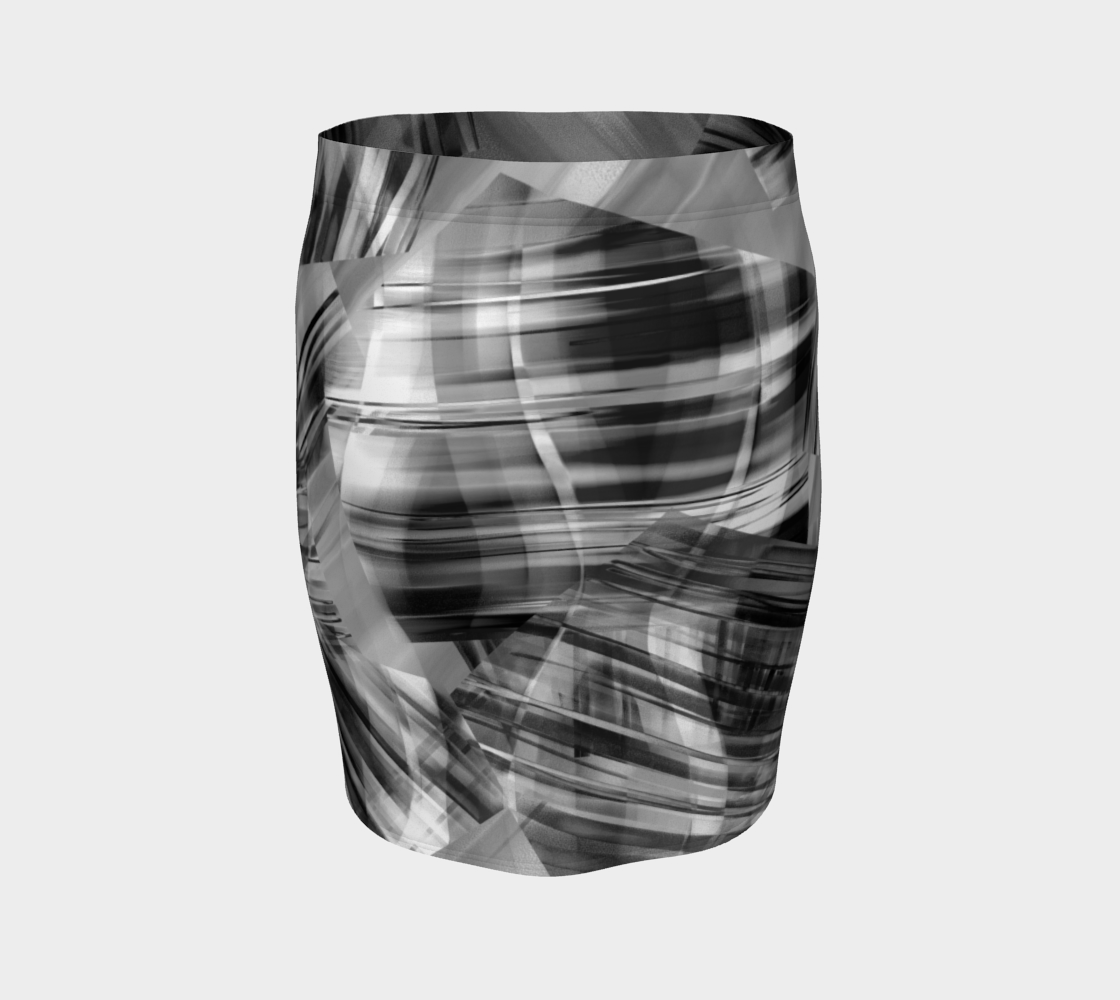 Tartan Cliffs Black Fitted Skirt by Deloresart - deloresartcanada